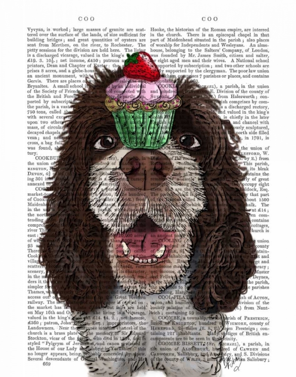 Picture of SPRINGER SPANIEL WITH CUPCAKE