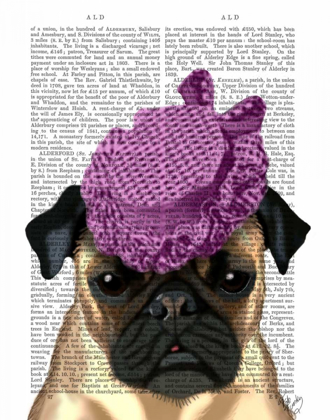 Picture of PUG WITH VINTAGE PURPLE HAT
