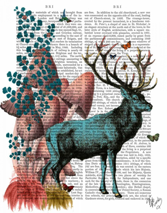 Picture of TURQUOISE DEER IN MUSHROOM FOREST