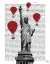 Picture of STATUE OF LIBERTY AND RED HOT AIR BALLOONS