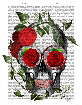 Picture of SKULL WITH ROSES AND VINES