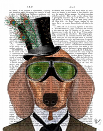 Picture of DACHSHUND GREEN GOGGLES TOP HAT