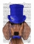 Picture of DACHSHUND WITH BLUE TOP HAT AND BLUE MOUSTACHE
