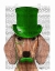 Picture of DACHSHUND WITH GREEN TOP HAT AND MOUSTACHE