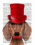 Picture of DACHSHUND WITH RED TOP HAT AND MOUSTACHE