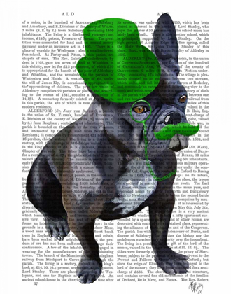 Picture of FRENCH BULLDOG WITH GREEN TOP HAT AND MOUSTACHE