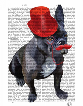 Picture of FRENCH BULLDOG WITH RED TOP HAT AND MOUSTACHE