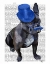 Picture of FRENCH BULLDOG WITH BLUE TOP HAT AND MOUSTACHE
