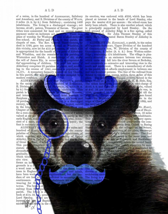 Picture of BADGER WITH BLUE TOP HAT AND MOUSTACHE
