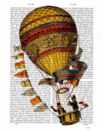 Picture of HOT AIR BALLOON GOLD WITH FLAGS