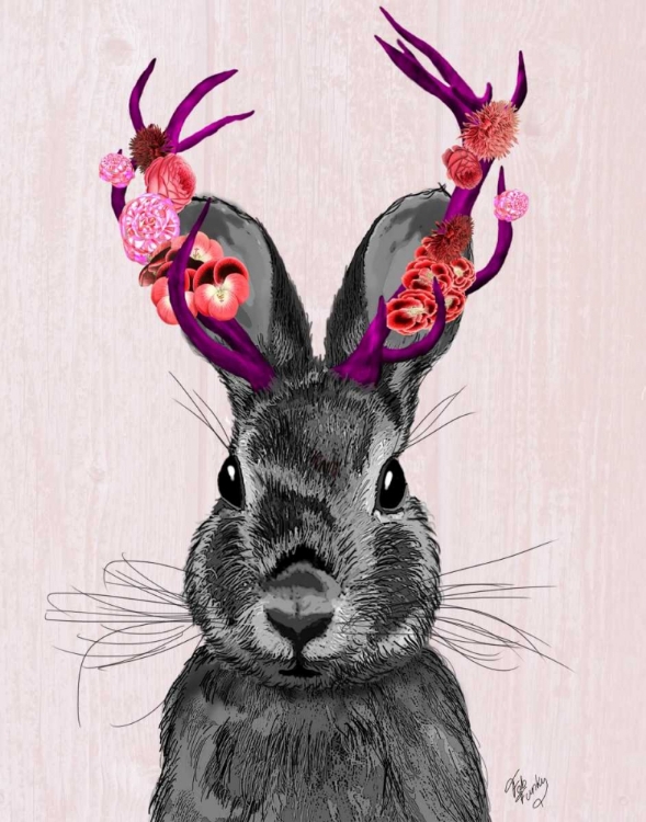 Picture of JACKALOPE WITH PINK ANTLERS