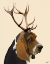 Picture of BASSET HOUND AND ANTLERS