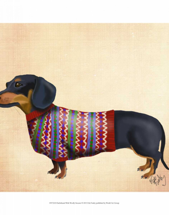 Picture of DACHSHUND WITH WOOLLY SWEATER