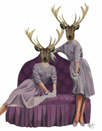 Picture of DEER TWINS IN PURPLE DRESSES
