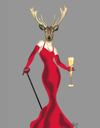 Picture of GLAMOUR DEER IN RED