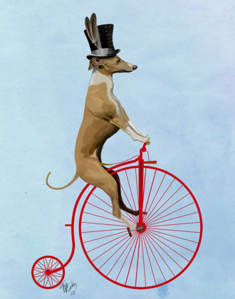 Picture of GREYHOUND ON RED PENNY FARTHING