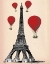 Picture of EIFFEL TOWER AND RED HOT AIR BALLOONS