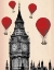 Picture of BIG BEN AND RED HOT AIR BALLOONS