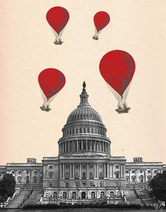 Picture of US CAPITOL BUILDING AND RED HOT AIR BALLOONS