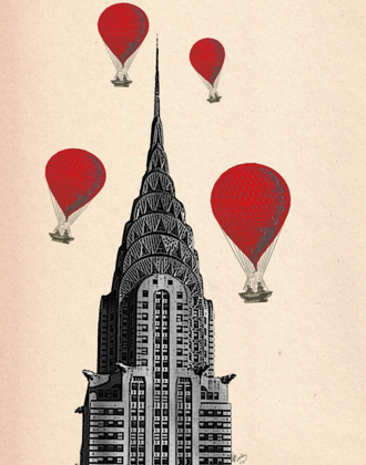 Picture of CHRYSLER BUILDING AND RED HOT AIR BALLOONS
