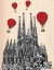 Picture of SAGRADA FAMILIA AND RED HOT AIR BALLOONS