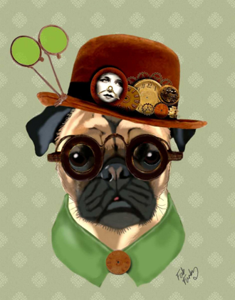 Picture of PUG WITH STEAMPUNK BOWLER HAT