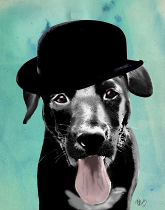 Picture of BLACK LABRADOR IN BOWLER HAT