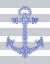 Picture of BLUE STARFISH ANCHOR ON GREY AND WHITE