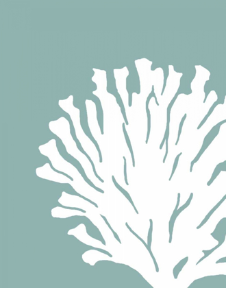 Picture of CORALS WHITE ON MIST BLUE GREEN D