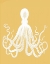 Picture of OCTOPUS 1 WHITE ON MUSTARD