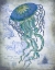 Picture of JELLYFISH ON IMAGE OF NAUTICAL MAP