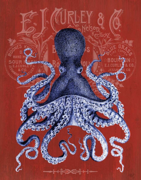 Picture of OCTOPUS PROHIBITION OCTOPUS ON RED