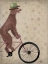 Picture of POODLE ON BICYCLE, BROWN