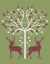 Picture of CHRISTMAS DES - DEER AND HEART TREE, PINK ON GREEN