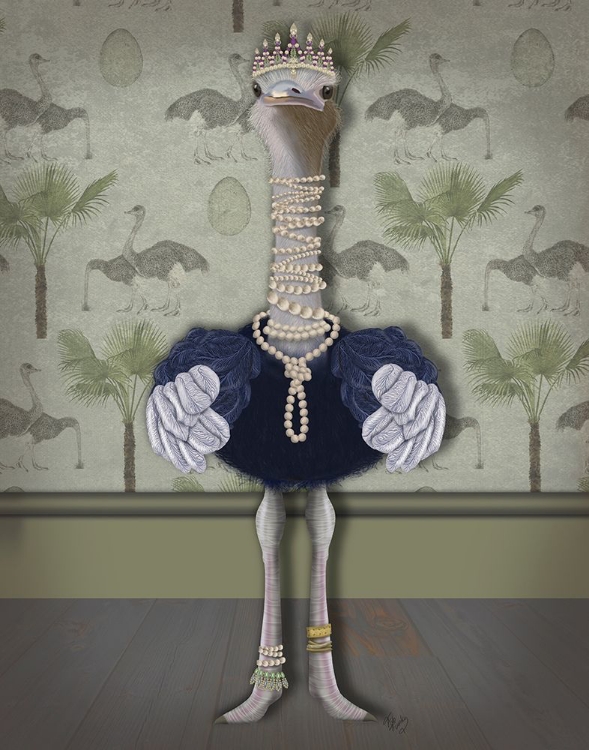 Picture of OSTRICH AND PEARLS, FULL