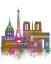 Picture of PARIS SKYLINE RAINBOW BRIGHT 
