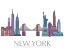 Picture of NEW YORK SKYLINE COLOURED BUILDINGS