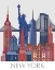 Picture of NEW YORK LANDMARKS , RED BLUE