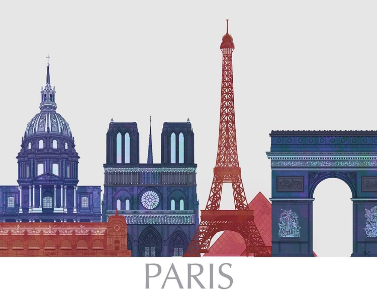 Picture of PARIS LANDMARKS , RED BLUE