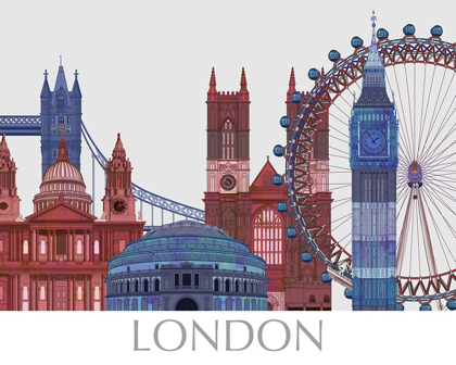 Picture of LONDON LANDMARKS , RED BLUE