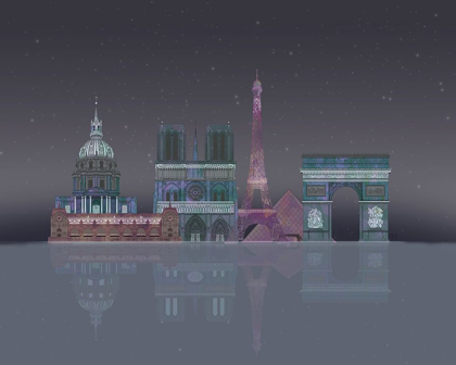 Picture of PARIS SKYLINE NIGHT REFLECTIONS