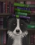 Picture of BORDER COLLIE, BLACK AND WHITE, AND BOOKS