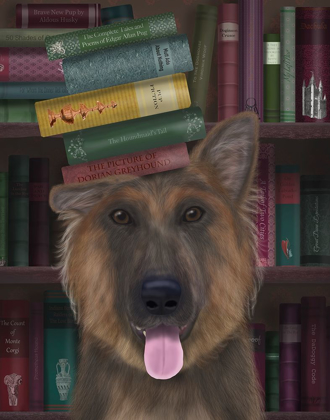 Picture of GERMAN SHEPHERD AND BOOKS