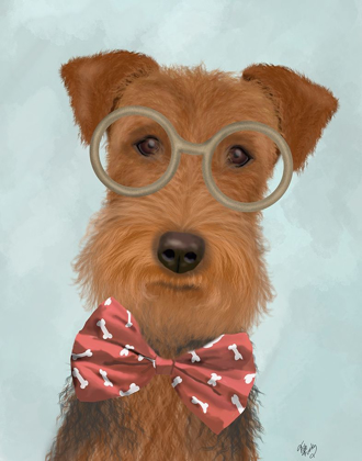 Picture of AIREDALE WITH GLASSES AND BOW TIE
