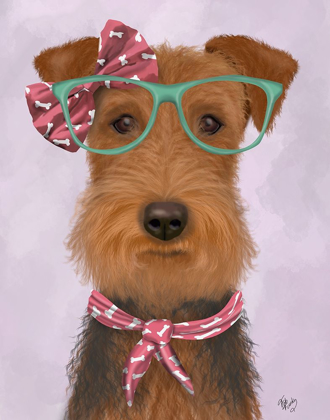 Picture of AIREDALE WITH GLASSES AND SCARF