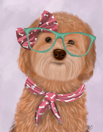 Picture of COCKERPOO, APRICOT, WITH GLASSES AND SCARF