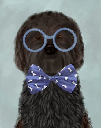 Picture of COCKERPOO, BLACK, WITH GLASSES AND BOW TIE