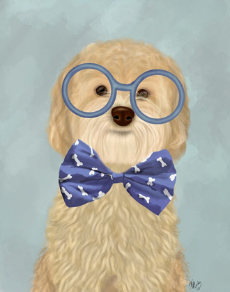 Picture of COCKERPOO, BLONDE, WITH GLASSES AND BOW TIE