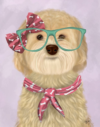 Picture of COCKERPOO, BLONDE, WITH GLASSES AND SCARF