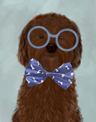 Picture of COCKERPOO, CHOCOLATE, WITH GLASSES AND BOW TIE